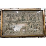 A George III fine cross-stitch needlework sampler