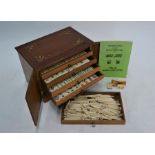 A Chinese bone and bamboo mahjong set