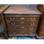 George III mahogany chest of pour long graduated drawers beenath a full width brush slide