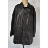 Burberrys textured leather long-length jacket