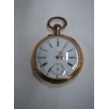 A Continental Fritz Brandt 18k open-faced pocket watch