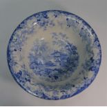 A 19th century blue and white transfer printed bowl