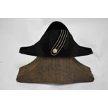 Early 20th century Royal Navy beaver fur bicorn hat