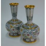 A pair or 20th century Chinese cloisonne vases