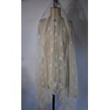 19th century needle run lace wedding veil