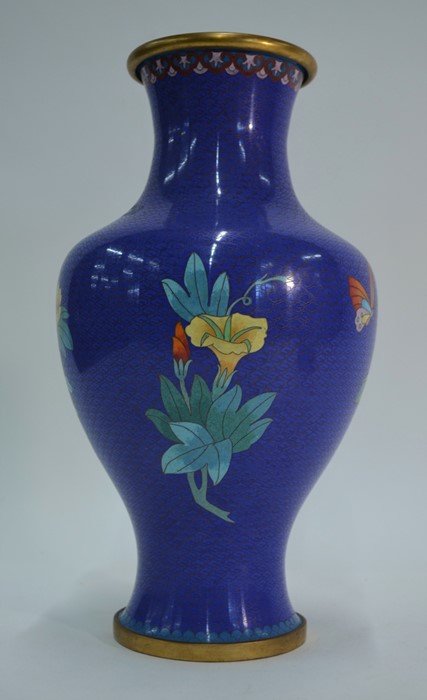 A 20th century Chinese cloisonne baluster vase - Image 2 of 3
