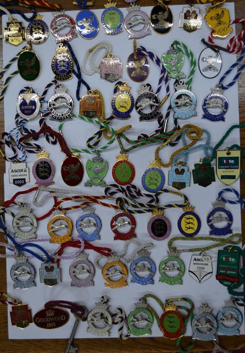 Horse-racing - A collection of enamelled base metal members badges