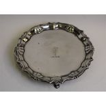 A George II silver card salver