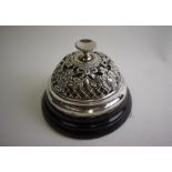 A late Victorian silver lady's desk or counter-bell
