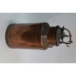 A vintage copper milk churn no.55, c/w cap-valve