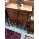 A Victorian mahogany dwarf linen press cabinet