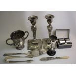 A Victorian silver two-handled loving cup etc.