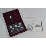 A cased Royal Mint Silver proof 1996 silver coins