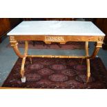 An 18th century style giltwood marble top console table