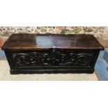 A substantial 18th century Spanish oak coffer