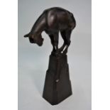 A Swiss Art Deco carved wood chamois goat