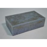 A Chinese green hardstone box and cover, Qianlong mark