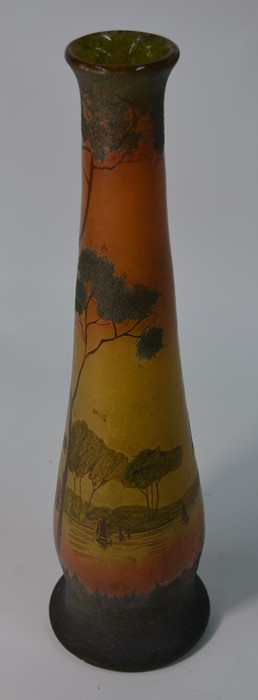 In the manner of Legras - An Art Nouveau French tall tapering vase