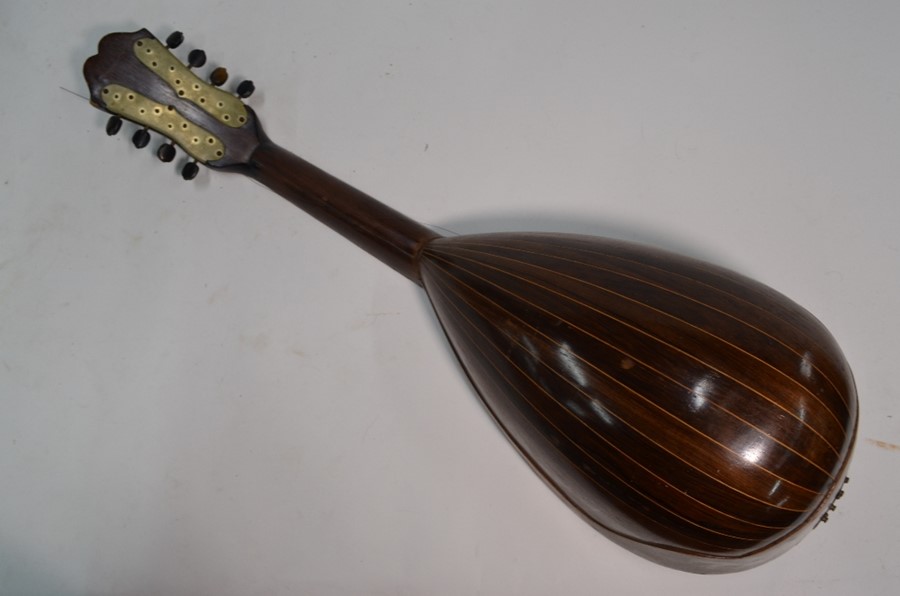 An antique Italian rosewood-veneered mandolin - Image 2 of 5