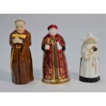 Three Royal Worcester porcelain candle snuffers