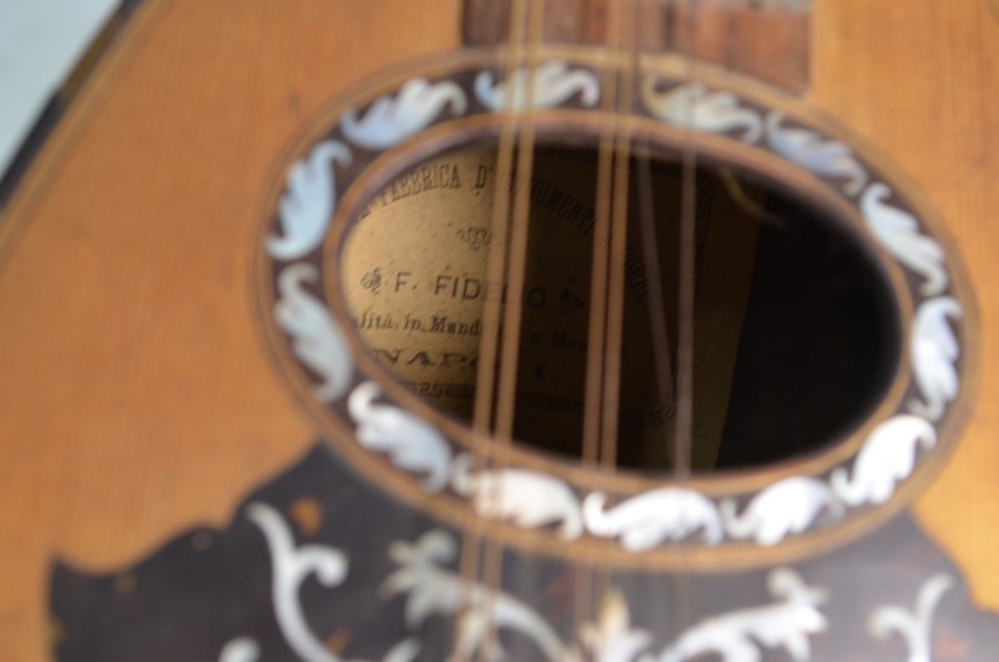 An antique Italian rosewood-veneered mandolin - Image 3 of 5