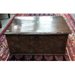 A 17th century carved oak bible box