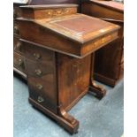 A late 19th century inlaid rosewood davenport