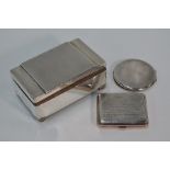 An Art Deco style silver cigarette box etc.