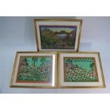 Three framed Moghul-style paintings