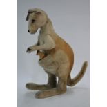 A Steiff soft toy kangaroo with Joey