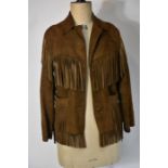 1960s suede 'cowboy' jacket and original black PVC raincoat