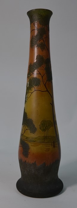 In the manner of Legras - An Art Nouveau French tall tapering vase - Image 2 of 3