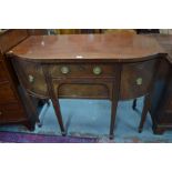 A Victorian inlaid mahogany bow-front sideboard