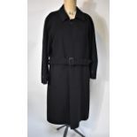 A gentleman's Darebridge balck pure cashmere belted overcoat