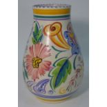 A Poole Pottery baluster vase decorated by Ruth Pavely