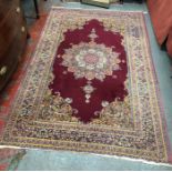 An antique Persian Kashan rug