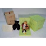 A boxed Steiff Mr Jeremy Fisher soft toy and another