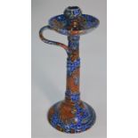 A Bursley Ware 'Benares' tall chamberstick