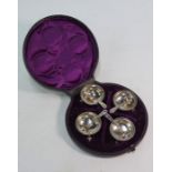 A cased set of four small silver open salts