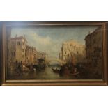 Italian school Venetian canal view