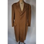 A gentleman's Aquascutum pure cashmere camel overcoat