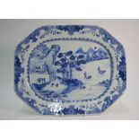 An 18th century Chinese export blue and white tureen stand, Qianlong