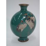 A Japanese cloisonne moon vase, Meiji period