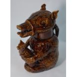A 18th century style Staffordshire pottery bear baiting jug