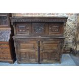 A 17th century and later joint oak court cupboard