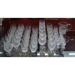 A suite of Waterford Crystal 'Colleen' pattern drinking glasses and water jug