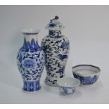 A 18th century Chinese porcelain hexagonal teabowl etc.