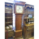 Georgian mahogany and oak longcase clock