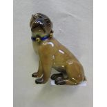 German 19th Century porcelain pug dog