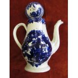 Late 18th Century blue and white china coffee pot